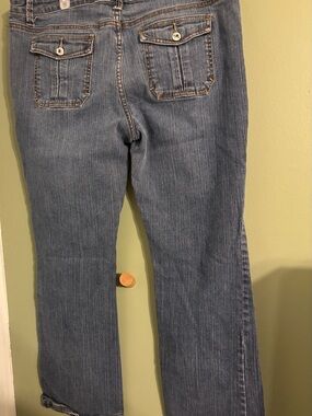 a.n.a Women's Blue Bootcut Jeans with Back Flap Pockets